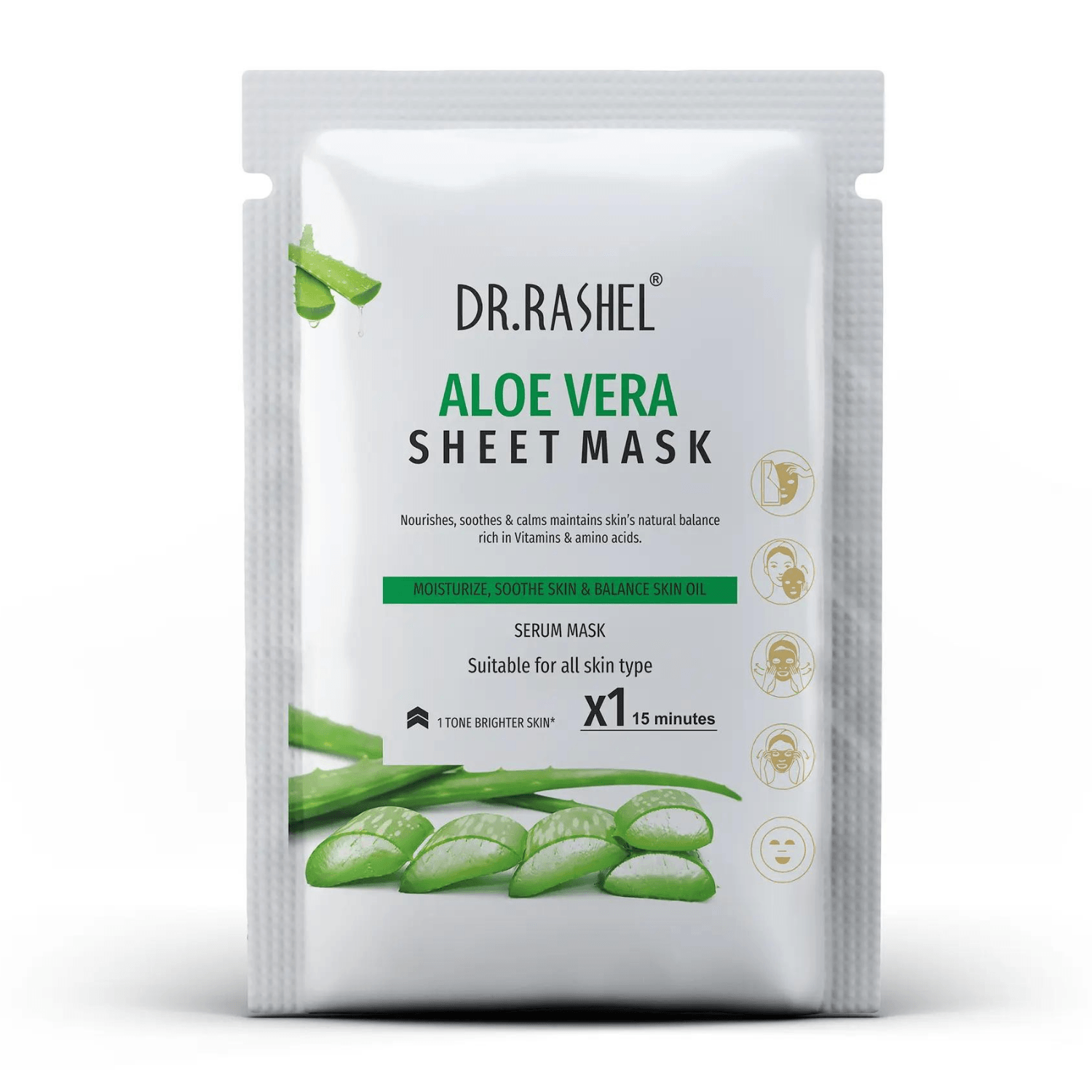 DR. RASHEL Aloe Vera sheet mask With Serum That Moisturize, Soothe Skin